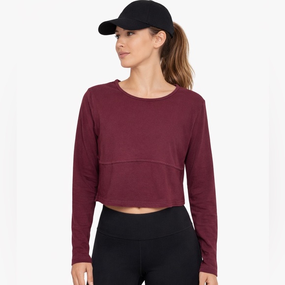 Aritzia Tops - Aritzia TNA Long Sleeve Burgundy Crop Top